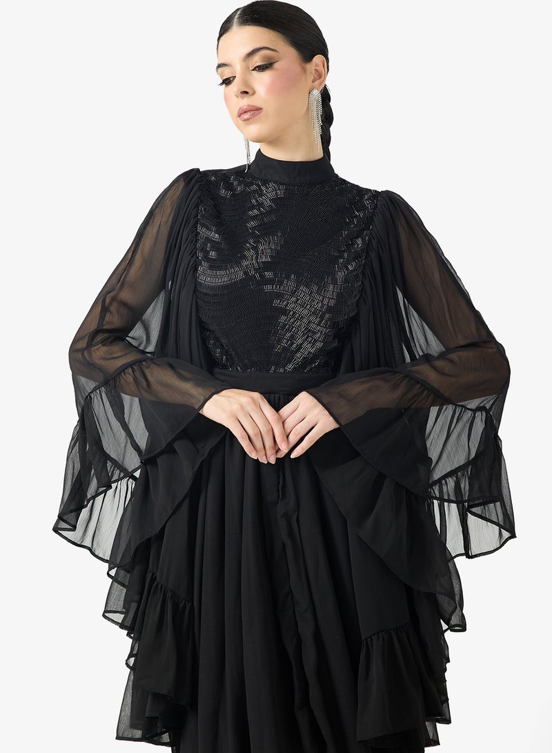 Threadz by Ajooni Layered Chiffon Dress - Image 3